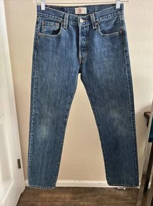 Levis 501 jeans made in Egypt med blue wash size 29x30 100% Cotton - Picture 1 of 14