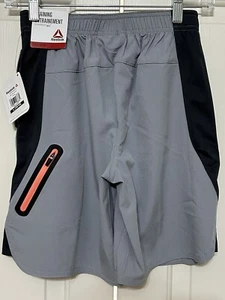 NWT Reebok size L 10 12 grey training game athletic shorts boys - Picture 1 of 6