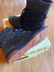 Botas DIESEL Nuevas Para Hombre Cuero EE. UU. 7,5 EUR 4,0, Marrón Combate Cesta Butch Zippy - Imagen 1 de 7