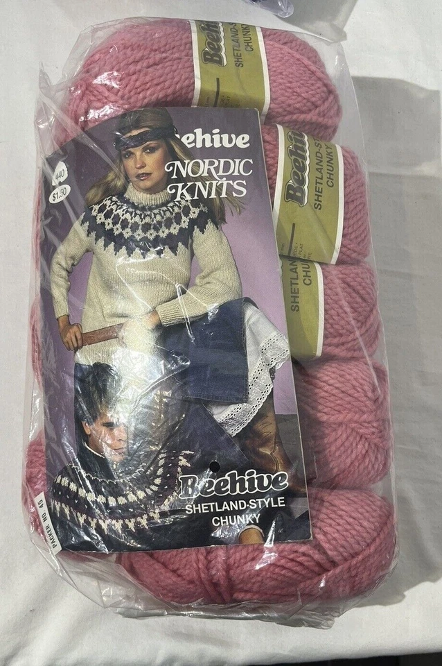 Lote de 9 madejas libro acrílico/lana Patons Beehive Shetland grueso hilo rosa polvoriento Foto 1 de 4
