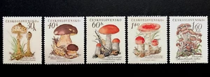 CZECHOSLOVAKIA 1958 MUSHROOMS, PLANTS Sc 882-886 MNH Cv 17.6 - Picture 1 of 1