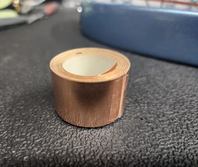 COPPER FOIL CONDUCTIVE TAPE 0.97” W x 90" L, EMI/RFI TELECASTER GUITAR SHIELDING - Image 1 of 3