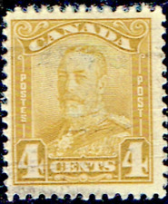 CANADA SC#149 KING GEORGE V SCROLL 1929 1¢ ORANGE USED GOOD 34 (CS04)