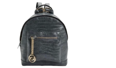 BeBe Women Rena Croco Large Backpack Bag Black single entry front lining New - Изображение 1 из 4