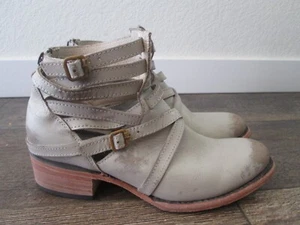 Freebird by Steven Womens Size 6 Stair gray Distressed Leather Ankle Boot - Picture 1 of 8