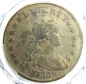 1798 Draped Bust Silver Dollar $1 Coin - Certified PCGS VF Detail - Rare Coin - Picture 1 of 4