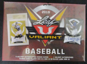 2019 Leaf Valiant Baseball Factory Sealed Hobby Box 5 Autographs