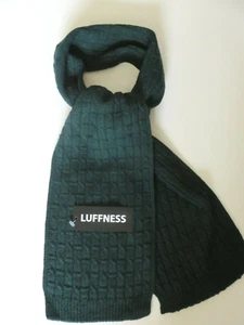 Luffness mens merino scarf green cable design NEW wool woollen winter warm - Picture 1 of 6