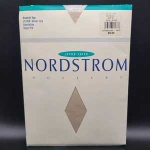 NOS Nordstrom Lycra Sheer Control Top Sandaltoe Hosiery Seashell Size B 175 - Picture 1 of 5