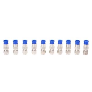 10Pcs RG6 RG59 Compression Connectors Coaxial Coax Cable Fitting Tools O-Ring - Picture 1 of 8