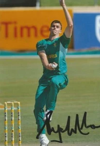SOUTH AFRICA CRICKET: RYAN McLAREN SIGNED 6x4 ODI ACTION PHOTO+COA - Picture 1 of 1