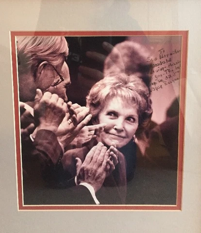 Nancy Reagan Photo Signed - To NY Senator Daniel P. Moynihan - Framed - 1st Lady Cover