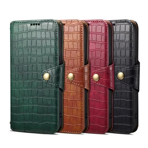 Card Slots Wallet Crocodile PU Leather Case For Samsung Galaxy S24 S23 A05S A14 - Picture 1 of 30
