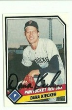 Dana Kiecker 1989 CMC Pawtucket Red Sox signed auto autographed card 