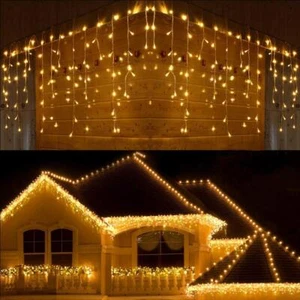 240 LED Weihnachtsbeleuchtung Außen Eisregen Lichterkette Warmweiß Lichtervor... - Bild 1 von 7