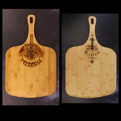 Paleta de bambú para cáscara de pizza y tabla de cortar con mango (tamaño extra grande) Foto 1 de 4