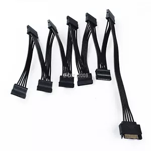 15pin SATA 1 Male To 10 Female Splitter Hard Drive HDD SSD Power Adapter Cable - Picture 1 of 12
