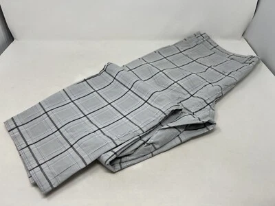 Pantalón de vestir moderno a cuadros 34x30 gris y azul claro Foto 1 de 4