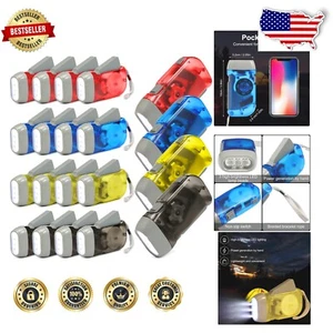 Compact Emergency Hand Crank Flashlight Set - 24 Bright LED Torches for Outdoors - Picture 1 of 10