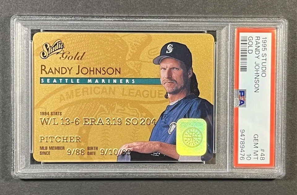1995 STUDIO RANDY JOHNSON GOLD #48  PSA 10 GEM MINT - Image 1 of 3
