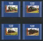 Niger Steam Trains Set Deluxe Souvenir Sheets Printed On Ungummed Cards Mint Nh
