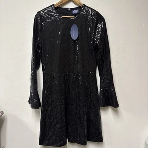 Scoop Womens Medium M Slit Sleeve Sequin Dress Back Zip New NWT - Picture 1 of 8