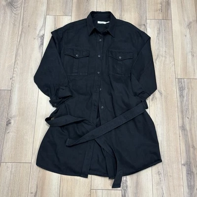 Mini camisero utilitario con cinturón de mezcla de algodón Rag & Bone talla grande L negro grueso Foto 1 de 4