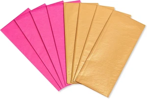 Pink and Gold Tissue Paper for Valentines Day (8-Sheets) - Picture 1 of 7