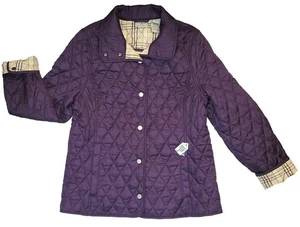 CHAQUETA DE EQUITACIÓN ACOLCHADA CON AISLAMIENTO L BEAN XS Petite para mujer forro a cuadros ciruela - Imagen 1 de 4