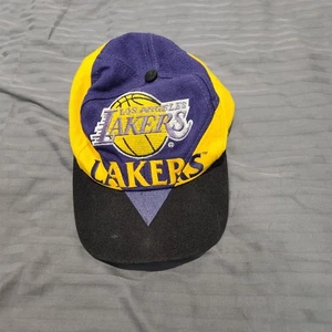 Vintage Los Angeles Lakers NBA Snapback Cap Hat T.E.I Made In Taiwan 90's RARE - Foto 1 di 7