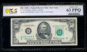 AC 1969A $50 FRN New York PCGS 63 PPQ Fr 2115-B uncirculated - Picture 1 of 2