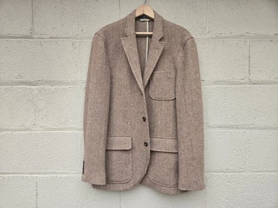 Chaqueta Blazer Vintage Polo Ralph Lauren 100% Lana Marrón Espiga Hombres ● 42 R Foto 1 de 4