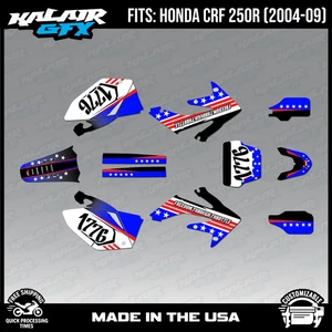 Kit Gráficos para Honda CRF250R CRF 250R (2004-2009) Estados Unidos - ROJO - Imagen 1 de 4