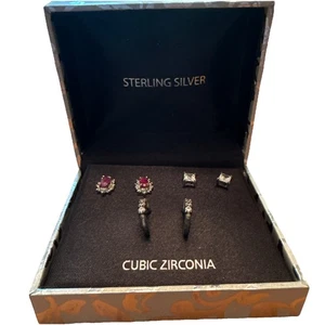 3 Paar Ohrringe Sterlingsilber und Zirkonia - Bild 1 von 6