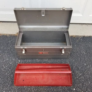 Sears Craftsman USA 6500 18" Metal Tool Box Red Metal Tray 18X9X7 Vintage - Picture 1 of 14