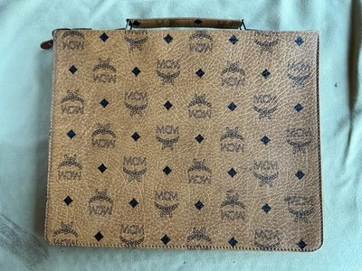 DE COLECCIÓN MCM VISETOS MONOGRAMA CUERO PORTAFOLIO PLANIFICADOR MALETÍN NEGOCIOS PORTÁTIL BOLSO Foto 1 de 4