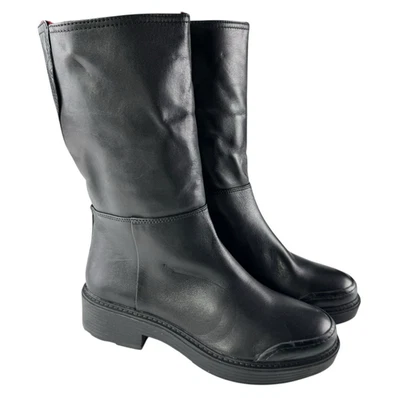 Franco Sarto Women’s Kelsi Leather Mid Calf Boots 8M Black Water Resistant Lined - Image 1 of 4