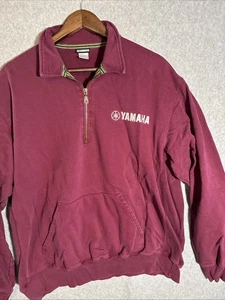 Yamaha 1/4-Reißverschluss Polo Rugby Pullover mit Stehkragen Large marineblau weiß bestickt - Bild 1 von 5