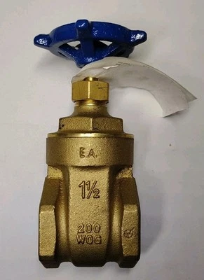 Legend 104-707NL 1-1/2 x 1-1/2" T-408 No Lead Brass Economy Gate Valve 200 WOG - Image 1 of 4