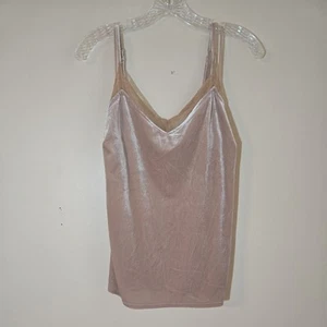 NWT Vince Camuto Velour Lace Trim Camisole Top Tan Plus Size 1X - Picture 1 of 8