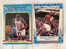 (2) 1988, 1989 Fleer Stickers Michael Jordan  # 7 and # 3. Two Great Stickers.