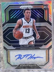 2020-21 Panini Prizm RJ Hampton Rookie Penmanship Auto Silver Prizm