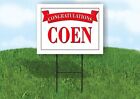 CODY CONGRATULATIONS RED BANNER 18in x 24in Yard sign with Stand
