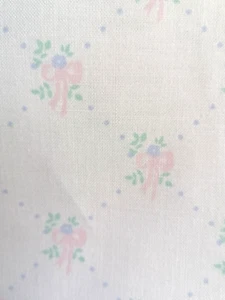 Laura Ashley pink bows trellis new vintage fabric 1987 6.8 yards - Picture 1 of 5