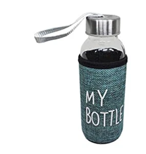 Handy Potable Glass Water Bottle Travel Jogging Gym Cover Cloth Pouch New Gift - Picture 1 of 7
