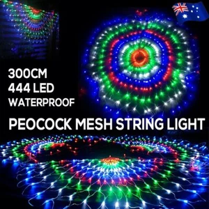 444LEDs Peacock Led Fairy String Light Party Outdoor Net Mesh Curtain Xmas Light - Picture 1 of 12