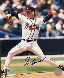 FOTO FIRMADA POR TOM GLAVINE 8X10 ATLANTA BRAVES AUTO FOTO BECKETT AUTÓGRAFO - Imagen 1 de 3