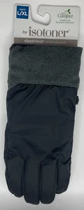 ISOTONER Men's smartDri - smartTouch BLACK Gloves Size L/XL NEW with TAGS!! - Picture 1 of 4