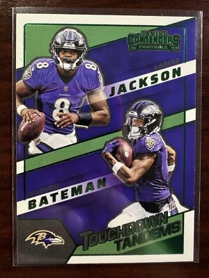 2022 Contenders Touchdown Tandems #TDT-LJA Lamar Jackson/Rashod Bateman - Ravens - Image 1 of 2