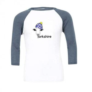 MiY Design Yorkshire Sheep Baseball T-Shirt blau CA3200 - Bild 1 von 2